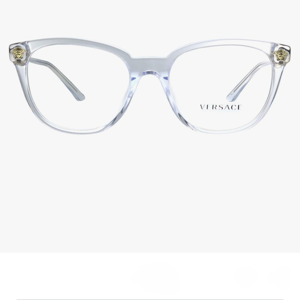 Versace Clear Glasses with Gold Accents